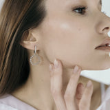 Elegant Sterling Silver Hanging Earrings with Cubic Zirconia 1604E