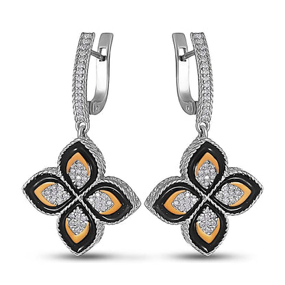 Pendientes de moissanita para mujer | Plata de ley 925 con baño de oro de 18 quilates | Diseño conmovedor