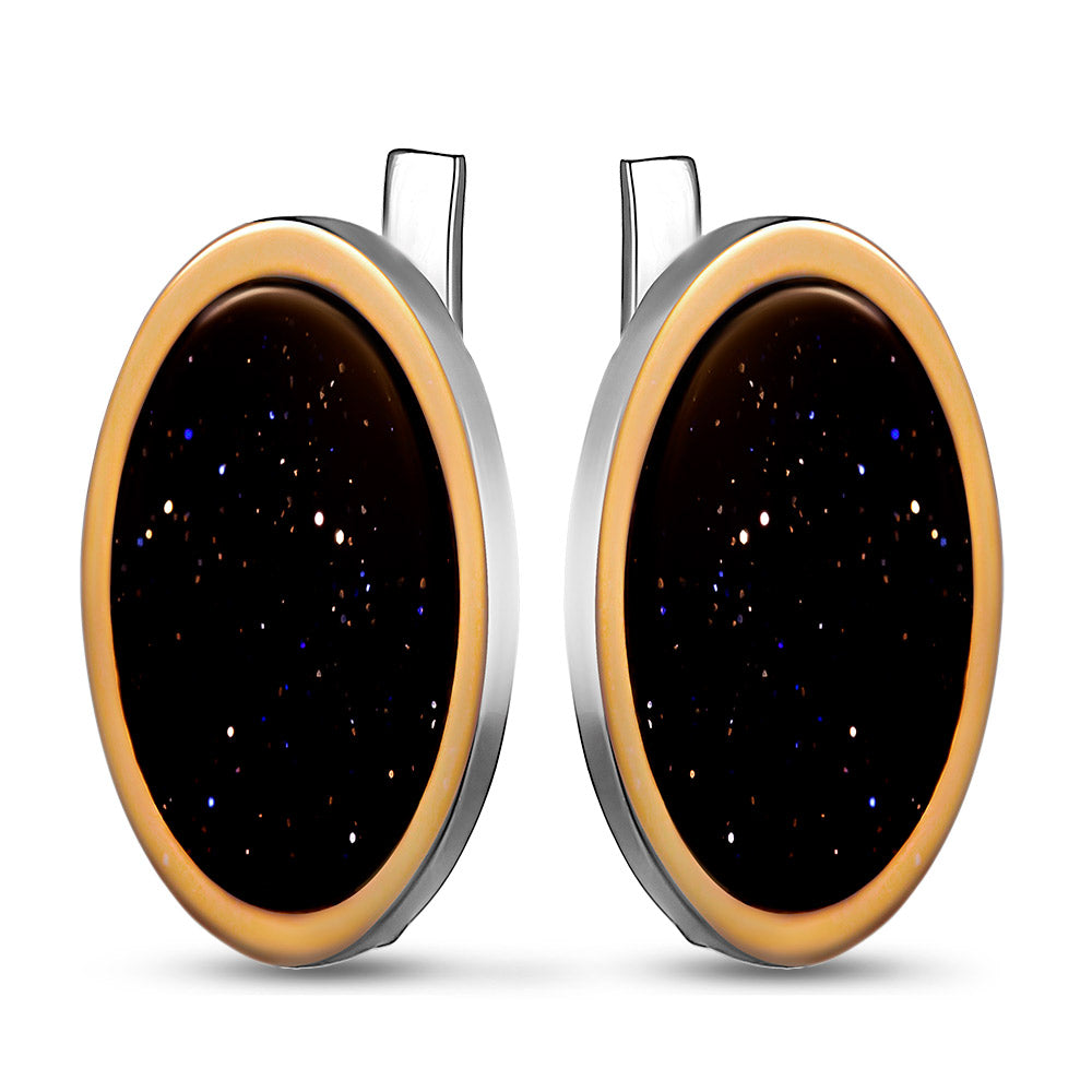 14K Gold Plated Earrings | Cairo Stone Elegant | Sterling Silver