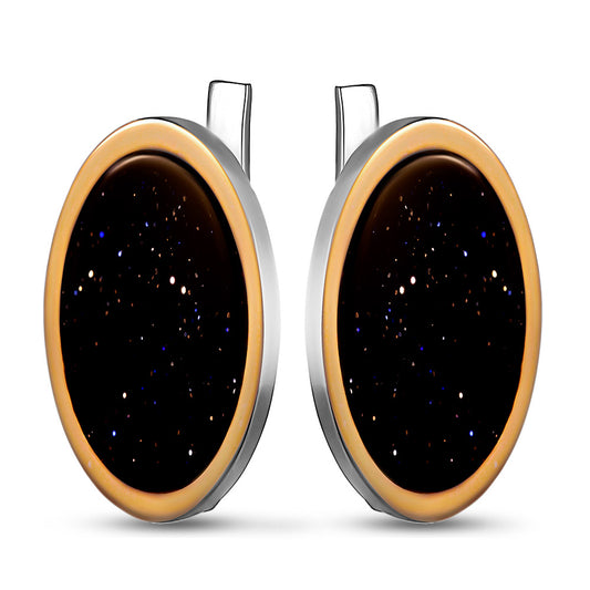 14K Gold Plated Earrings | Cairo Stone Elegant | Sterling Silver