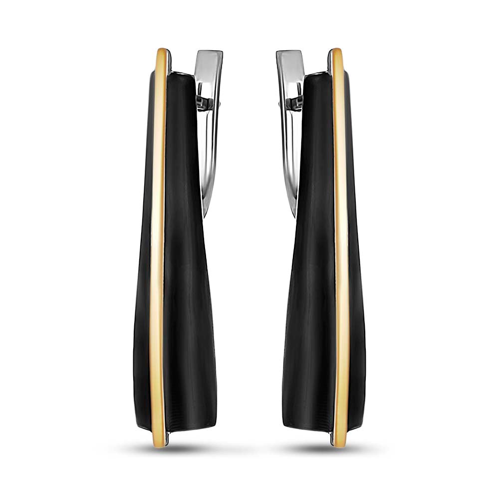14K Gold Plated Earrings | Black Premium | Sterling Silver