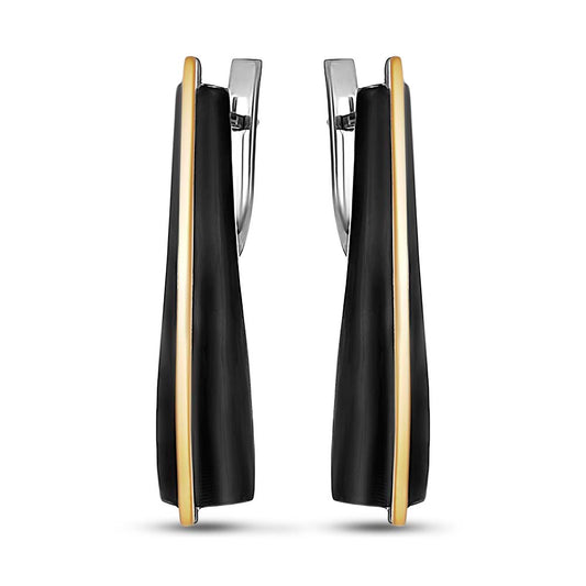 14K Gold Plated Earrings | Black Premium | Sterling Silver