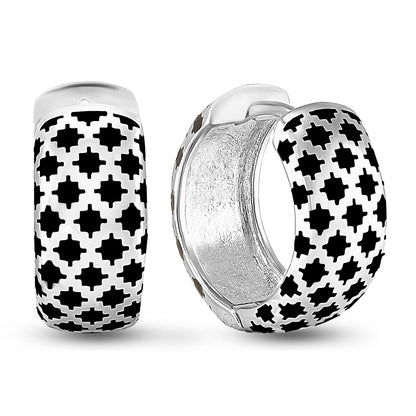 Enamel Earrings | Enamel Detail Elegant | Sterling Silver