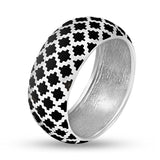 Elegant Sterling Silver Ring with Black Enamel 1631R