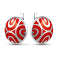Enamel Earrings | Geometric | Sterling Silver