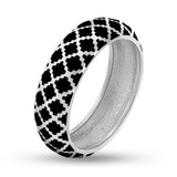 Sterling Silver Ring with Black Enamel 1636R