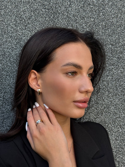 Pendientes de moissanita para mujer | Plata de ley 925 con baño de oro de 18 quilates | Diseño conmovedor