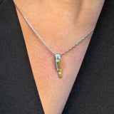 Solid 925 Sterling Silver Pendant with 14K Gold Bonded and CZ Stone - Olivia Star Jewelry - 1639P