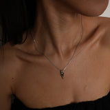 Solid 925 Sterling Silver Pendant with 14K Gold Bonded and CZ Stone - Olivia Star Jewelry - 1639P