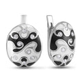 Enamel Earrings | Subtle Enamel Touch Polished | Sterling Silver