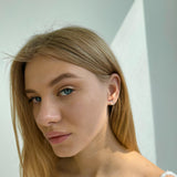 Simple Silver Stud Earrings for Daily Wear 1719E