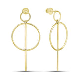 Pendientes de moissanita para mujer | Plata de ley 925 con baño de oro de 18 quilates | Diseño conmovedor