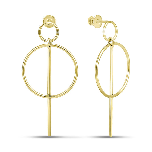 14K Gold Plated Drop Earrings | Classic | Sterling Silver