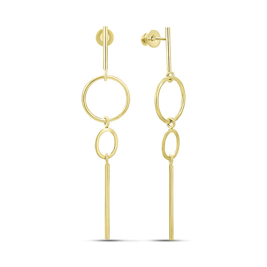 14K Gold Plated Drop Earrings | Elegant | Sterling Silver