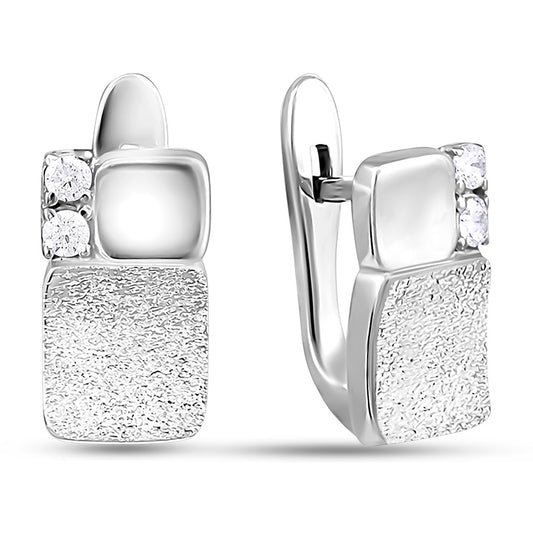 Cubic Zirconia Earrings | Clear Elegant | Sterling Silver
