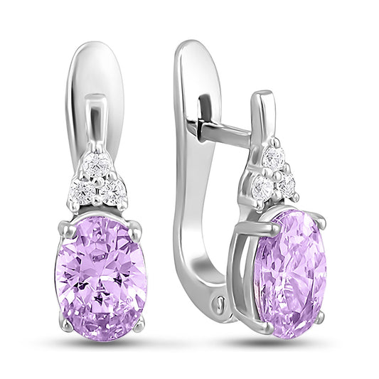 Cubic Zirconia Earrings | Lavender Refined | Sterling Silver
