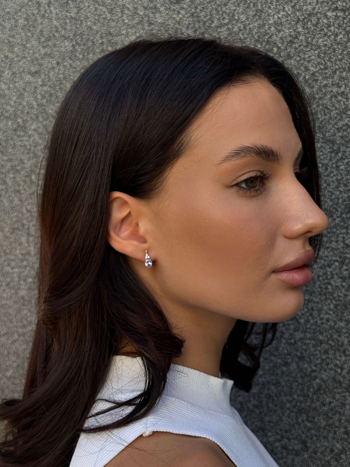 14K Gold Plated Drop Earrings | Lavender Classic | Sterling Silver