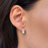 925 Sterling Silver Drop Earrings - Gold Coating with White Cubic Zirconia Classic Design - Olivia Star Jewelry 1803LE
