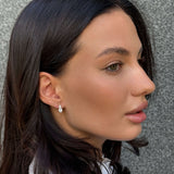 925 Sterling Silver Drop Earrings - Gold Coating with White Cubic Zirconia Classic Design - Olivia Star Jewelry 1803LE