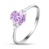 Delicate Silver Ring with Light Purple Zirconia 1803R