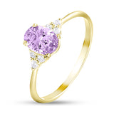 925 Gold Plated Silver Ring with Lavender Accent 1803RL