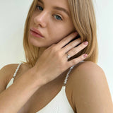 Classic Slim Silver Ring with Cubic Zirconia 1804R