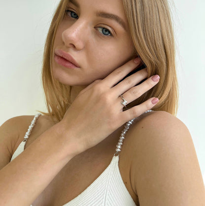 Cubic Zirconia Ring | Classic Slim | Sterling Silver