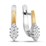 Pendientes de moissanita para mujer | Plata de ley 925 con baño de oro de 18 quilates | Diseño conmovedor