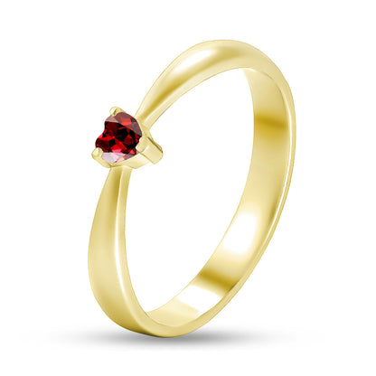 Garnet-Colour CZ Ring | Elegant | Sterling Silver