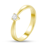 Gold Plated Silver Ring with White Cubic Zirconia 1961LR