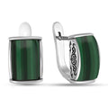 Malachite Earrings | Natural Green Malachite Elegant | Sterling Silver