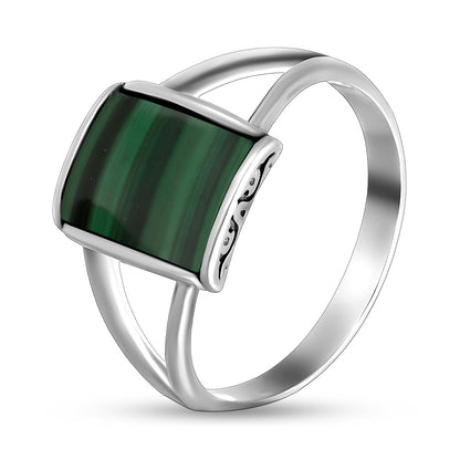 Malachite Ring | Delicate | Sterling Silver
