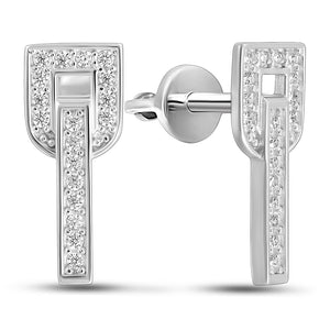 Cubic Zirconia Earrings Clear Elegant Daily, sterling silver