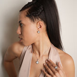 Stylish 925 Silver Pendant with Gold Accent and White CZ Stone 1993P