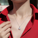 Moissanite  Pendant Necklace for Women | 925 Sterling Silver with 18K Gold Plating | Universe Design