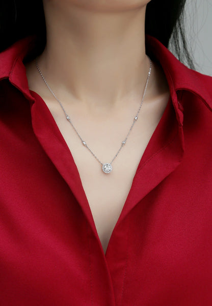 Moissanite Pendant Necklace | Starlight | Sterling Silver