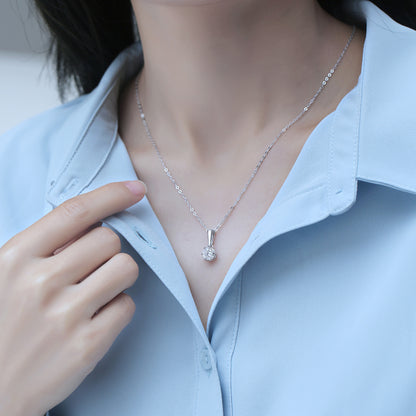 Moissanite Pendant Necklace | Six-Claws | Sterling Silver