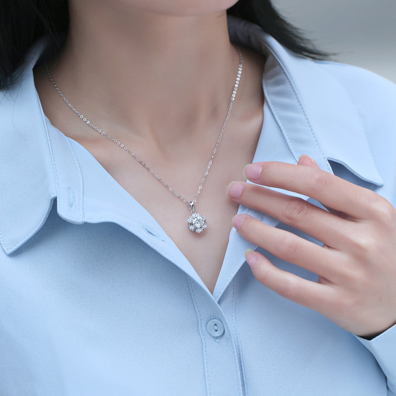 Moissanite Pendant Necklace | Seven Stars | Sterling Silver