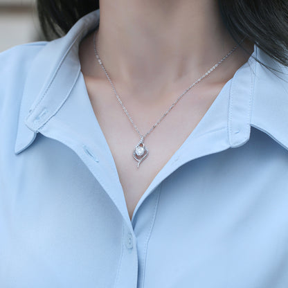 Moissanite Pendant Necklace | First Sight | Sterling Silver