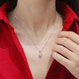 Moissanite  Pendant Necklace for Women | 925 Sterling Silver with 18K Gold Plating | Surrounder Design