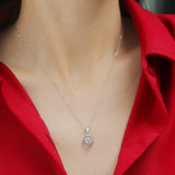 Moissanite  Pendant Necklace for Women | 925 Sterling Silver with 18K Gold Plating | Heartstrings Design