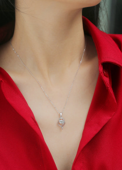Moissanite Pendant Necklace | Heartstrings | Sterling Silver