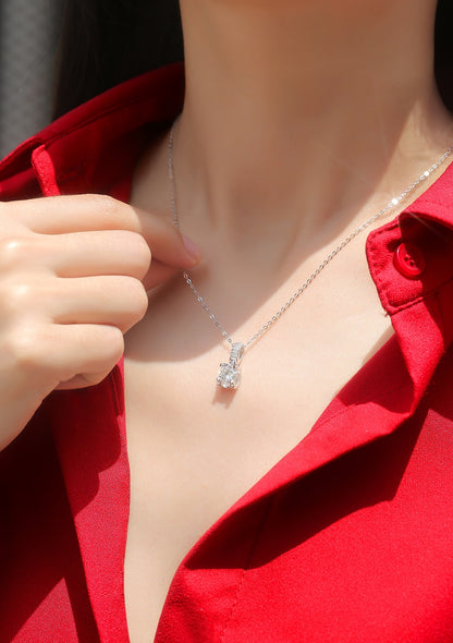 Moissanite Pendant Necklace | Fireworks | Sterling Silver