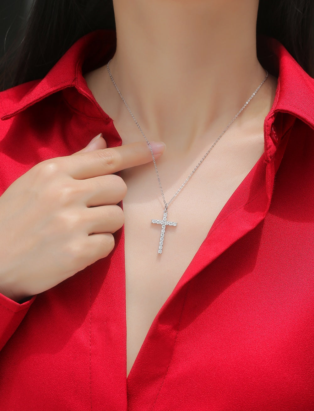 Moissanite Pendant Necklace | Belief | Sterling Silver