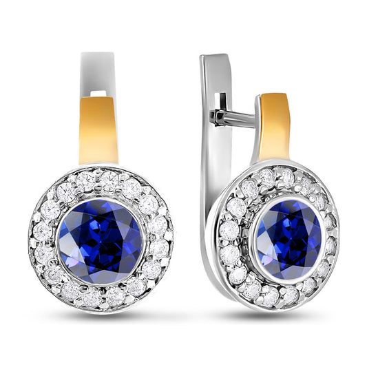 14K Gold Plated Earrings | Sapphire Elegant | Sterling Silver