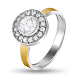 Two-Tone Sterling Silver & Gold Stackable Ring for Women 1004-АR