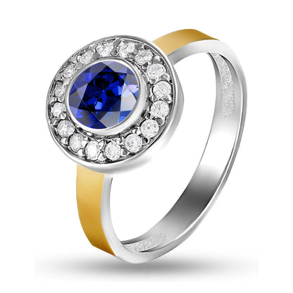 Cubic Zirconia Ring | Gold Stackable | Sterling Silver