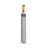 White CZ Accent Pendant in Solid Gold over Silver 1065P