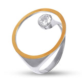 Two-Tone Sterling Silver & Gold Stackable Ring for Women 1246R