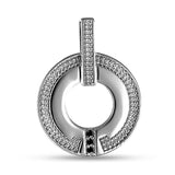Timeless Sterling Silver Pendant with White and Black CZ 1463P